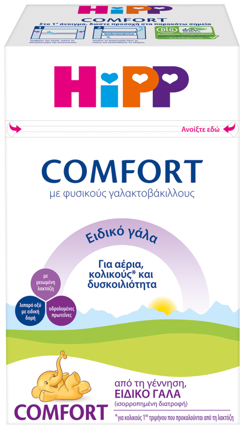 HIPP - COMFORT Ειδικό Γάλα για αέρια, κολικούς και δυσκοιλιότητα (από τη γέννηση) - 600gr